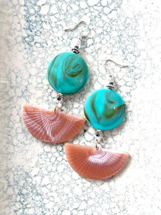Turquoise Fanfare Earrings - marjorieblume