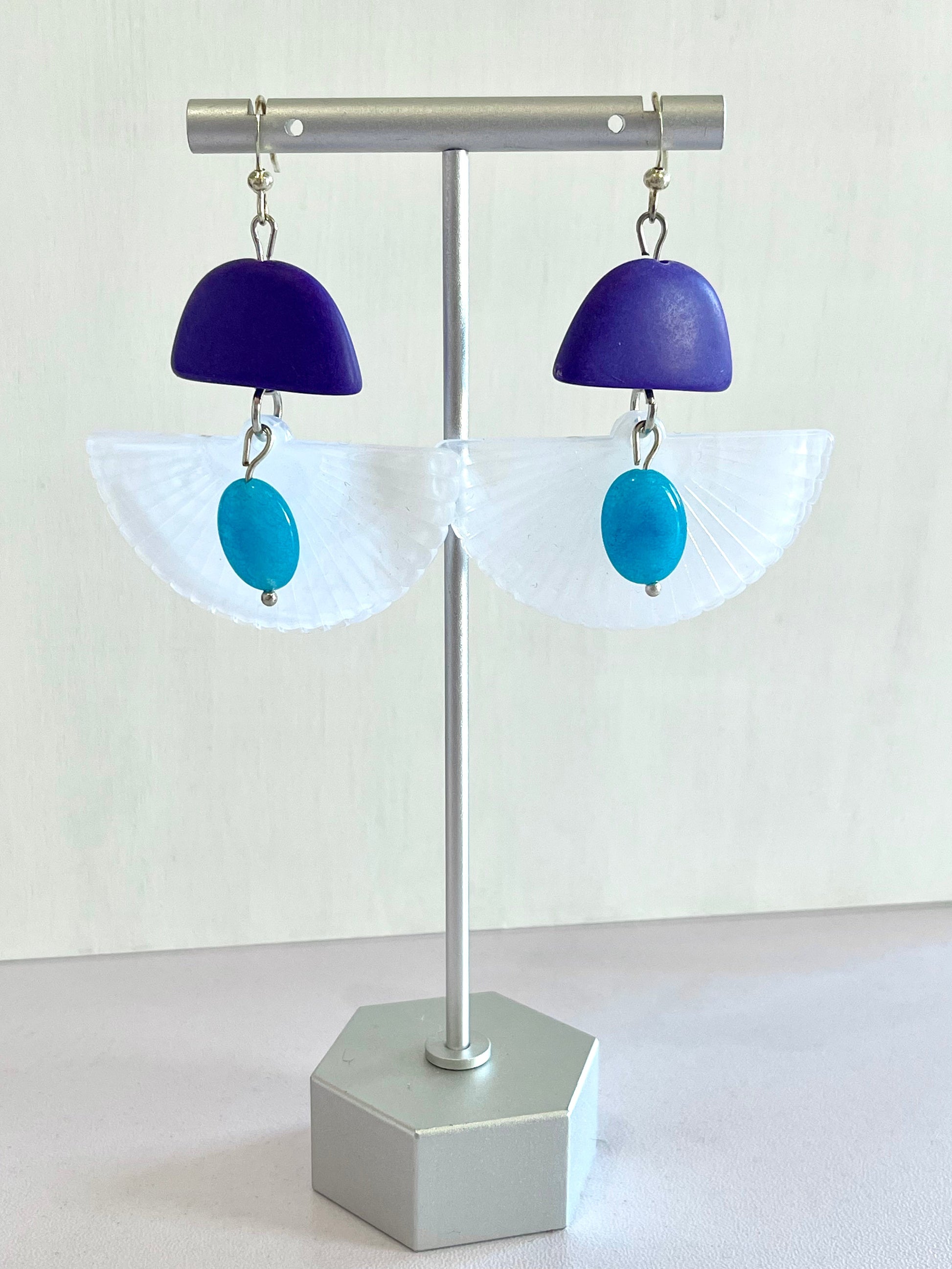 Indigo Fanfare Earrings - marjorieblume