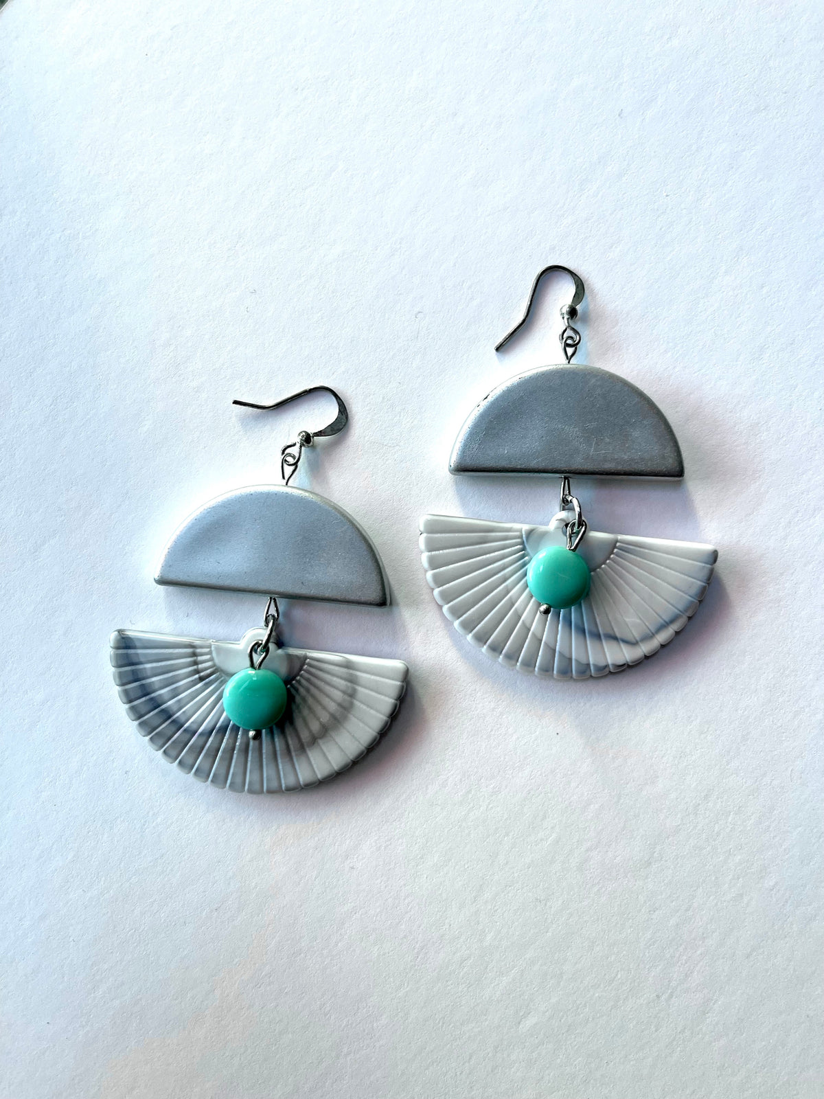Grey Fanfare Earrings
