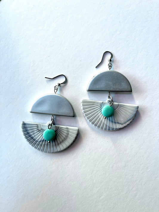 Grey Fanfare Earrings