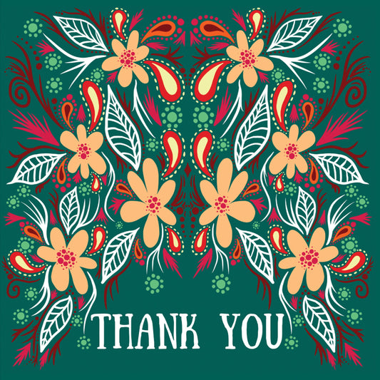 Green With Thanks Card-Blank - marjorieblume