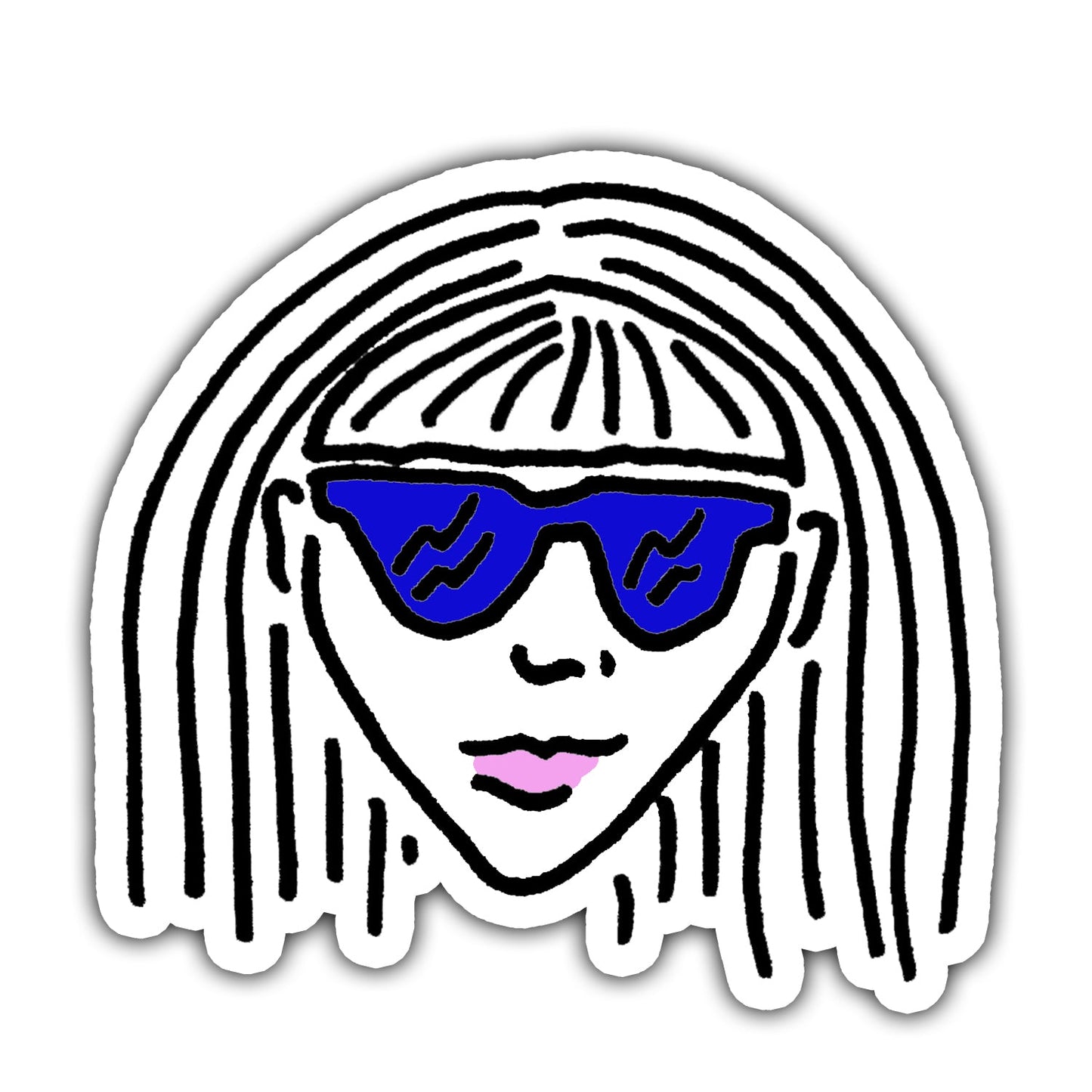 Girl With Shades Die Cut Sticker - marjorieblume